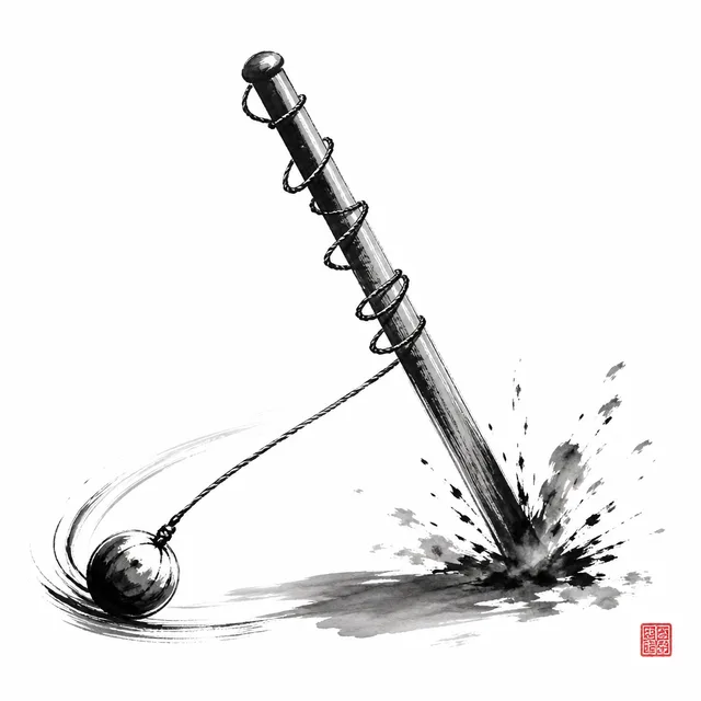 Tetherball pole tipping mid-whip: the everyday analogy for Soto Makikomi