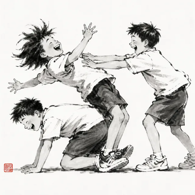 The crouching-friend playground prank: the everyday analogy for Tani Otoshi