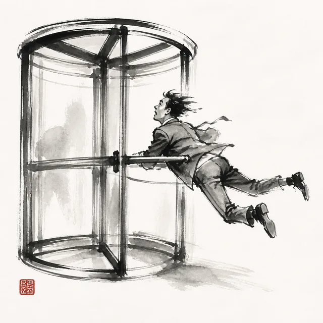 Slung by the revolving door: the everyday analogy for Uki Goshi